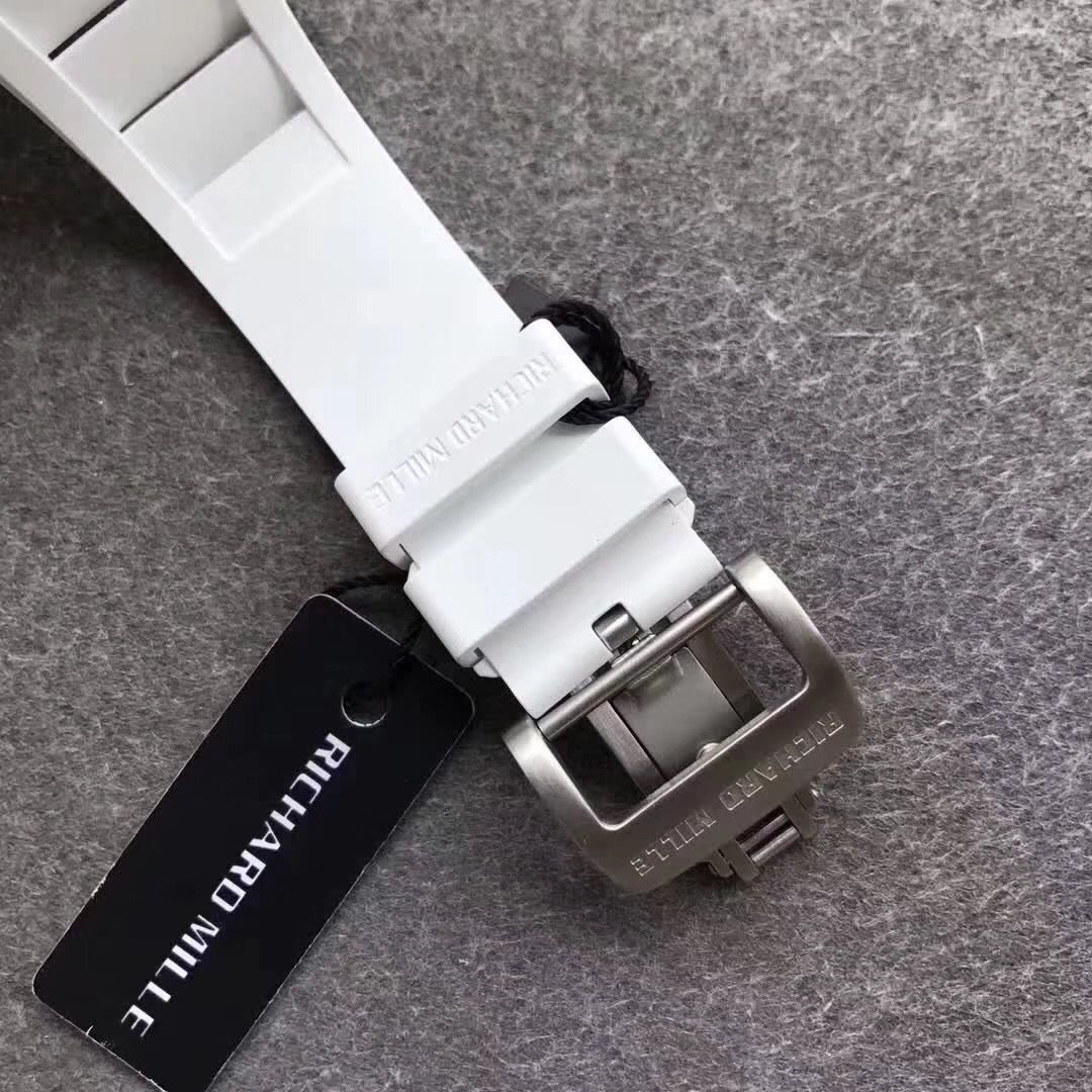 Richard Mille Replica Rm055 White Ceramic White Rubber Watches